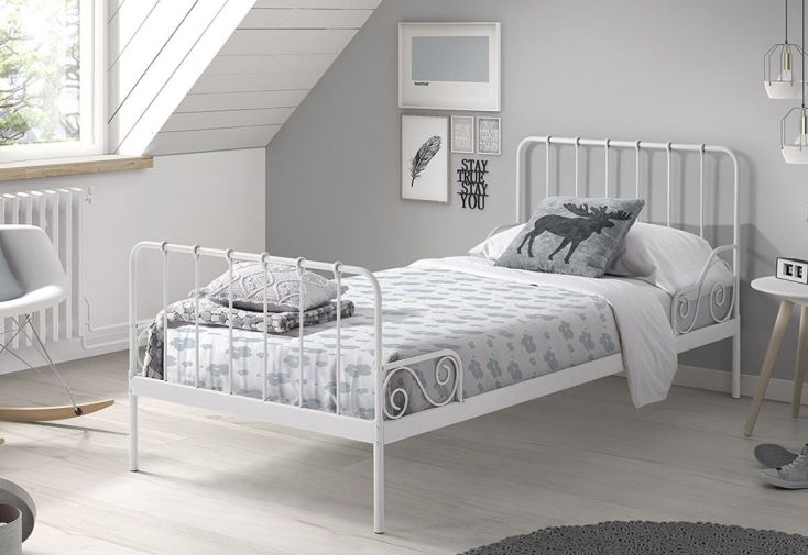 Lit en Métal Alice 90 x 200 cm (3 Coloris)