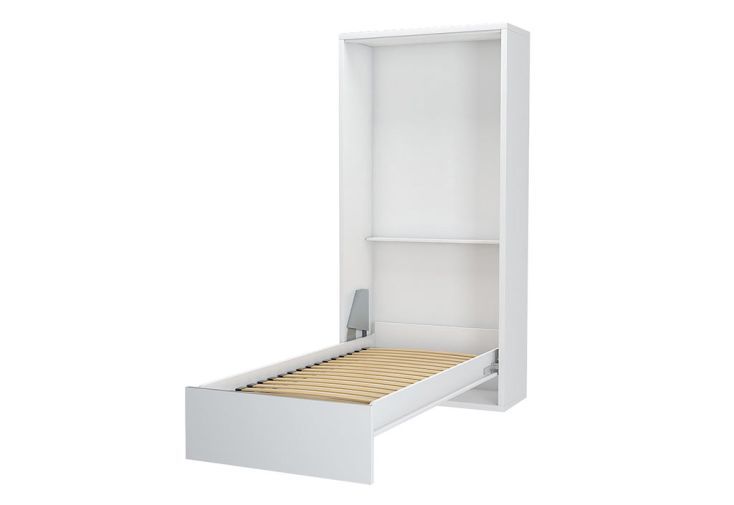 Lit escamotable simple en bois blanc 90 x 200 cm - Chypre