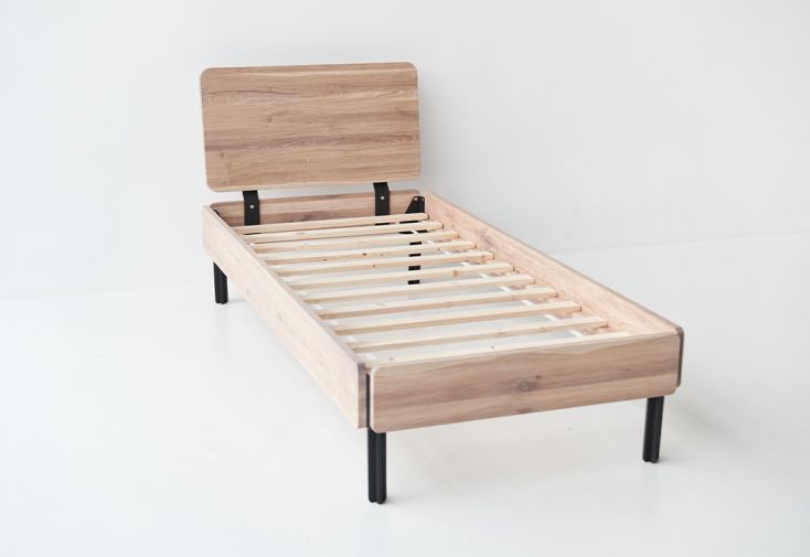 Lit Simple en bois de chêne massif 100 x 200 cm – Nordy