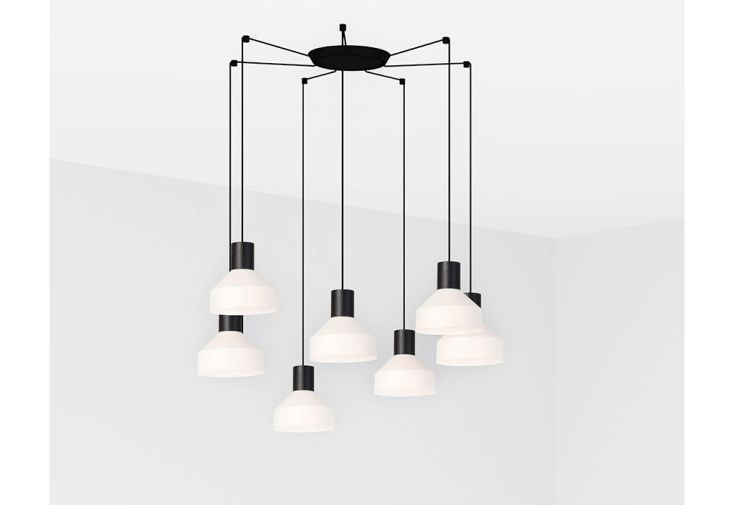 Luminaire suspension en métal 7 ampoules - Kombo