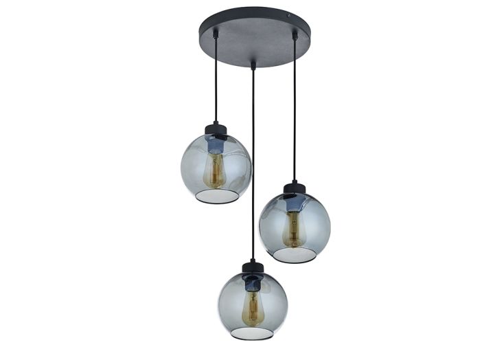 Suspension luminaire en verre et métal - Cubus