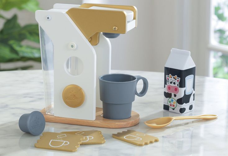 Machine Expresso Factice en Bois pour Cuisine Enfants + Accessoires