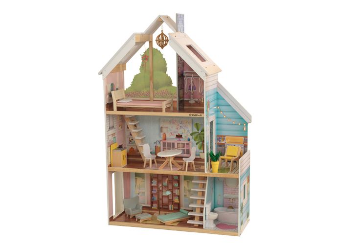 Maison de poupées MDF et plastique 5 pièces + 18 accessoires – Zoey