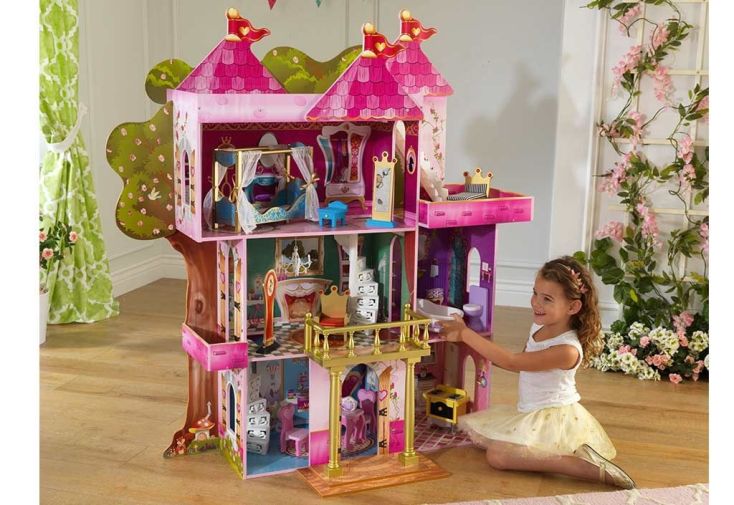 Maison de Poupées en Bois Manoir Conte de Fées 1,30 m