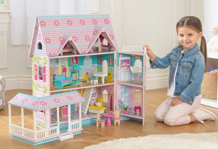 Maison de Poupée en Bois avec Accessoires « La Nounourserie