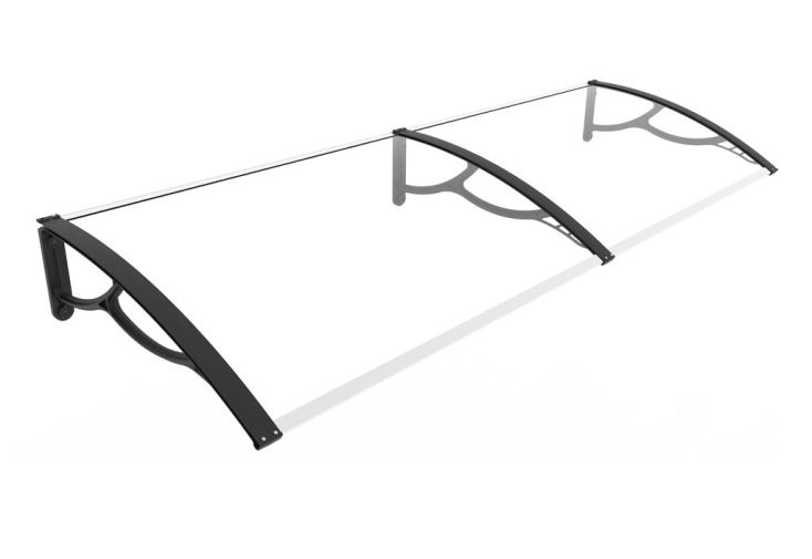 Marquise de Porte en Polycarbonate Transparent Haute Résistance 200cm
