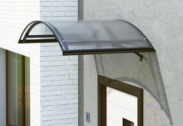 Marquise pour porte d’entrée aluminium et polycarbonate – KA 100