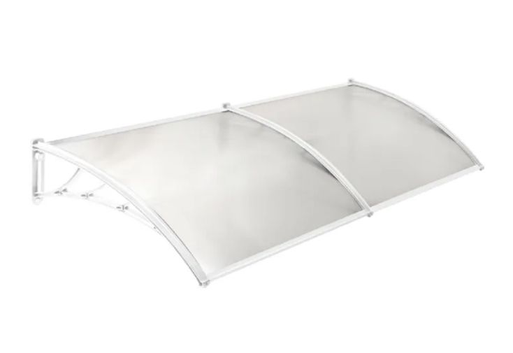 Marquise de porte en polycarbonate Werka Pro blanc - 80 x 300 cm