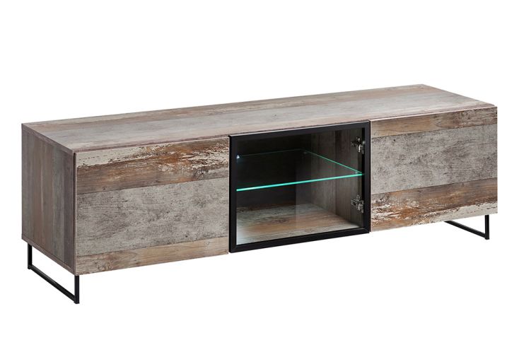 Meuble TV en Bois et Verre Plank 45 x 150 cm