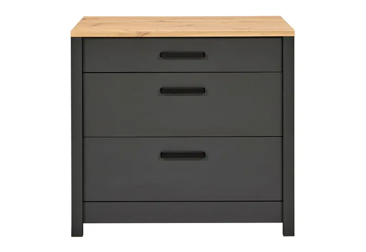 Meuble cuisine pour plaques de cuisson 100 x 60 cm - Anthracite et bois