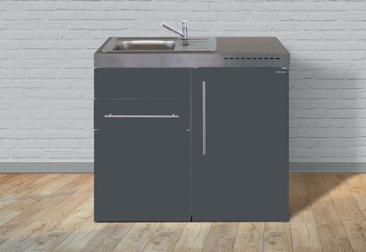 Kitchenette 100 cm sans frigo en métal avec évier - MP100S