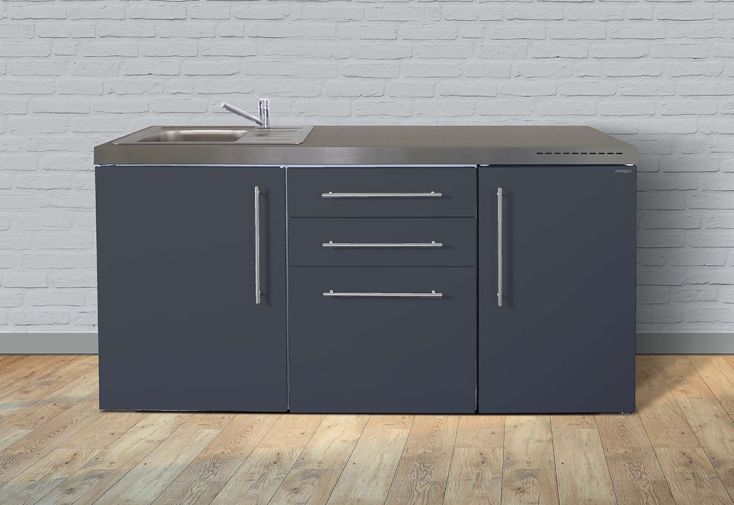 Kitchenette 170 cm sans frigo en métal avec évier - MP170