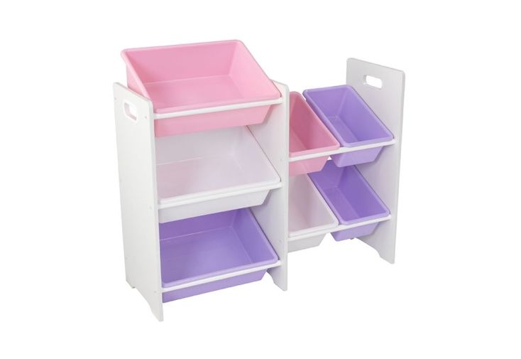 Meuble de Rangement Blanc pour Enfant 7 Casiers Pastel