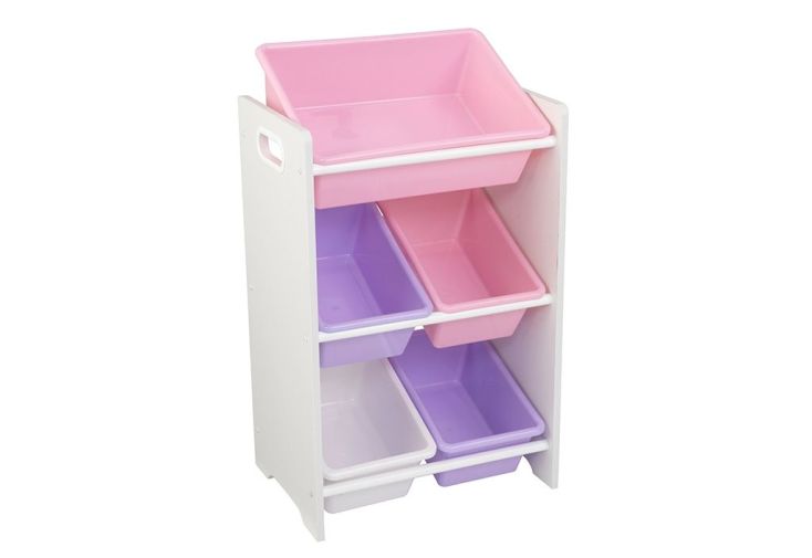 Meuble de Rangement Blanc pour Enfant 5 Casiers Pastel