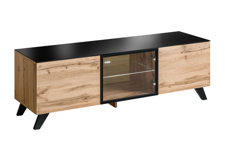 Meuble TV en bois avec vitrine Thin 150 x 45 x 47 cm