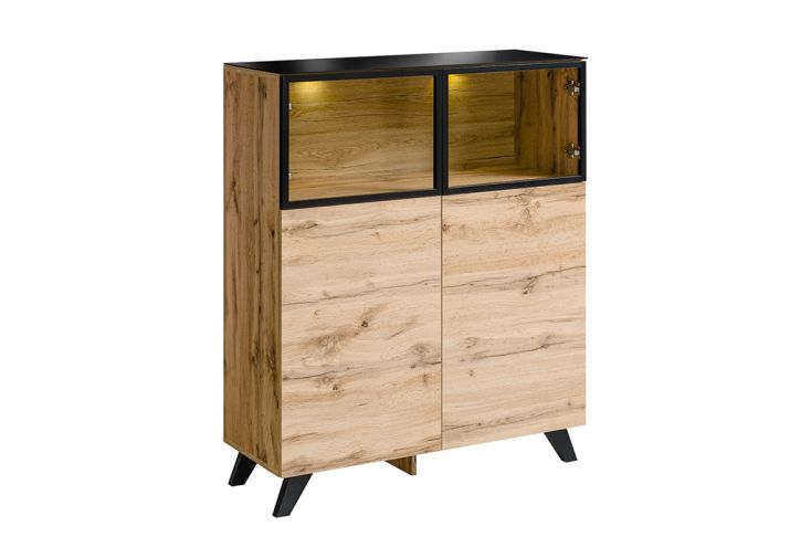 Meuble vitrine 2 portes en bois Thin 100 x 40 x 123 cm