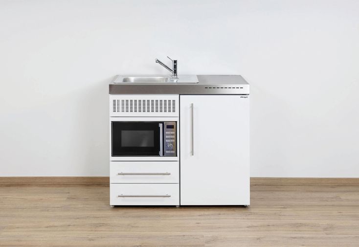 Kitchenette pour studio 100 cm avec micro-ondes MPM100 - Blanche