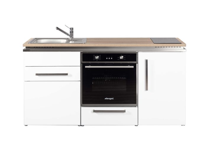 Kitchenette avec frigo, four et induction MDB170 surface chêne