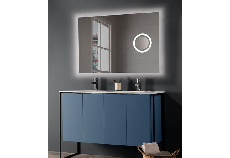 Miroir de Salle de Bain à LED avec Miroir Grossissant Olter