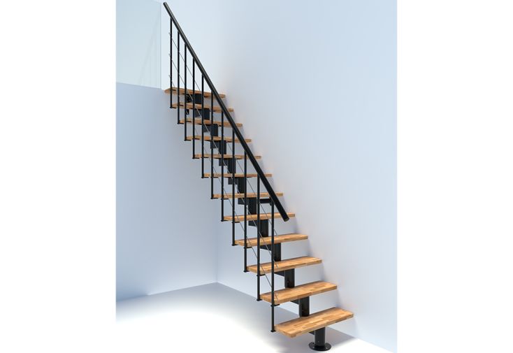 Escalier droit gain de place métal et bois - Comfort Top
