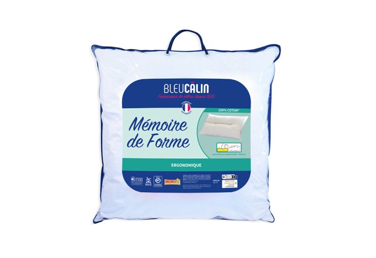 Oreiller ergonomique à mémoire de forme en coton