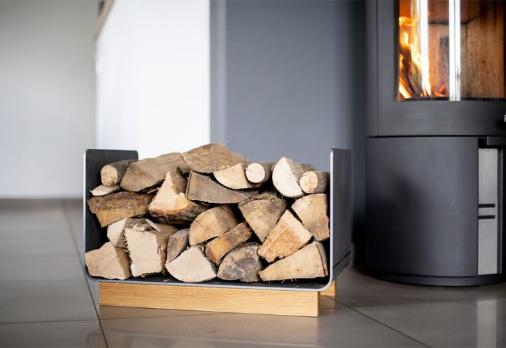 Porte-bûche d’intérieur en acier 5 mm Enja - 62 x 34 x 39 cm