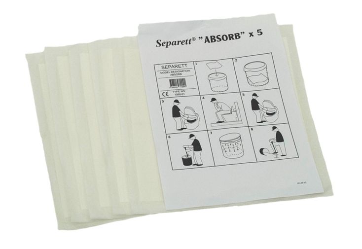 Papier absorbant pour toilettes sèches séparatrices – 5 pièces par paquet