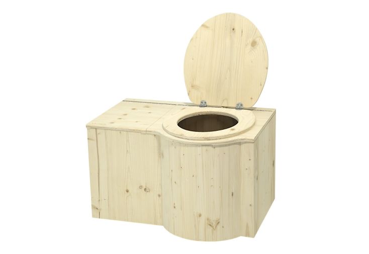 Toilette sèche d'intérieur en bois d'épicéa 50 x 70 cm - Papillon - Lécopot