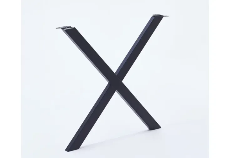 Pied de table en croix en métal noir mat – 77,5 x 71 cm