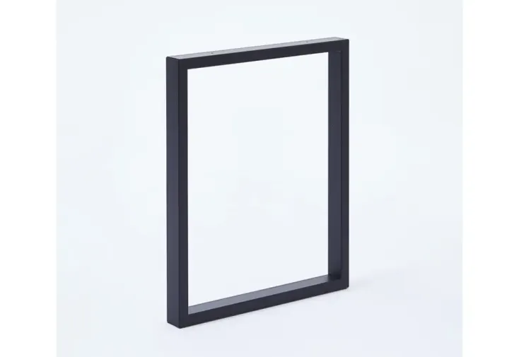 Pied de table rectangulaire en métal noir mat – 59 x 71 cm