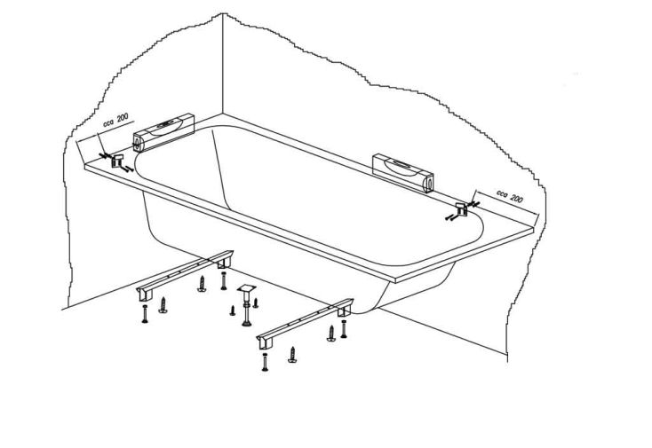 Pieds Support pour Baignoire Kolpa-san PKK 800 