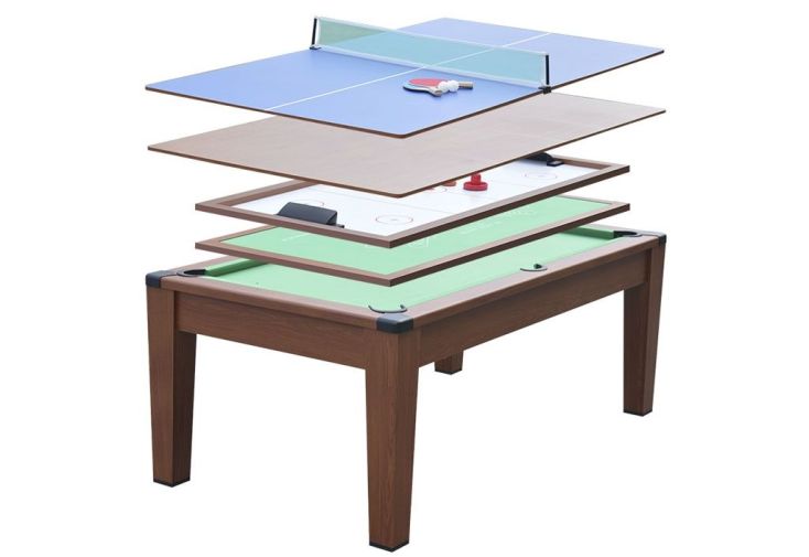 Table multi-jeux convertible en table à manger : 4 jeux