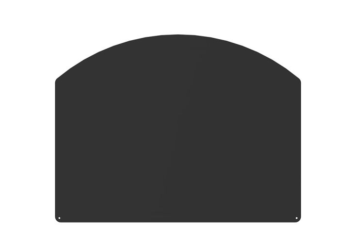 Plaque de protection de sol pour poêle acier demi-ronde – 75 x 65 cm
