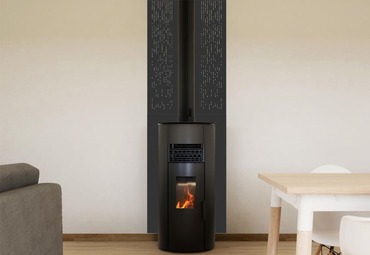 Plaque de protection murale pour poêle en acier design – 80 x 120 cm