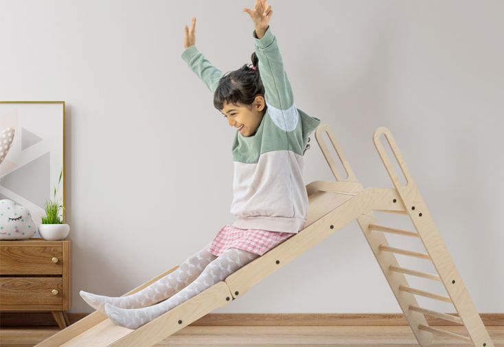 Toboggan pliant d’intérieur en bois SlideMe MamaToyz