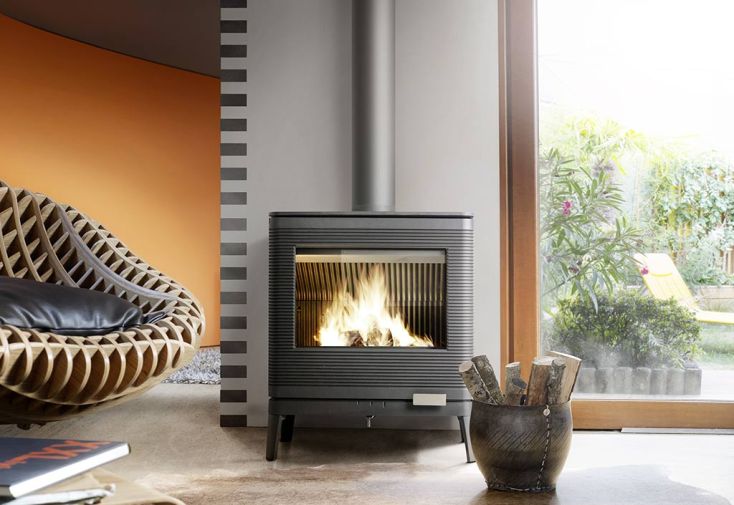 Poêle à bois en fonte Kazan anthracite 9kW - Invicta