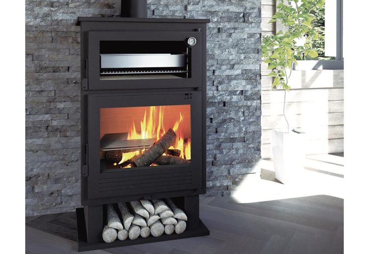Poêle à bois avec four en acier Dakota – 9,5 kW