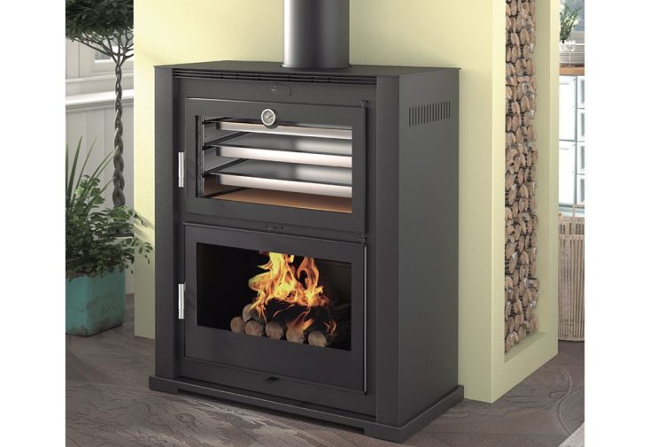 Poêle à bois double combustion avec four en acier – 11 kW