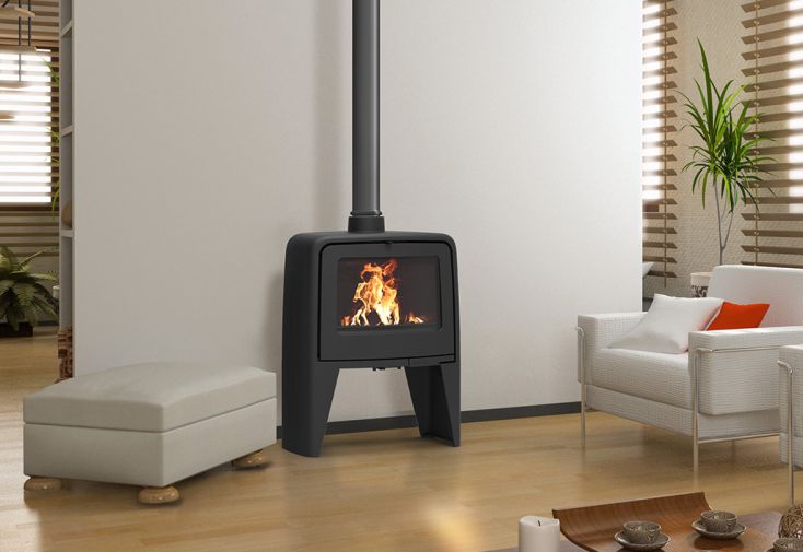 Poêle à bois surélevé en fonte Paul – 10 kW 