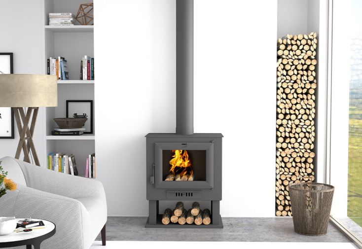 Poêle à bois double combustion avec bûcher intégré 15 kW – CH-0