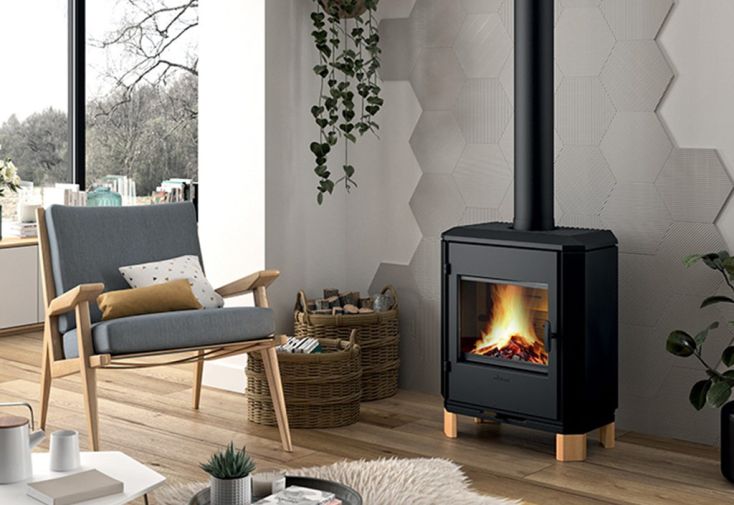 Poêle à bois en fonte double combustion Carolo Zen – 8 kW