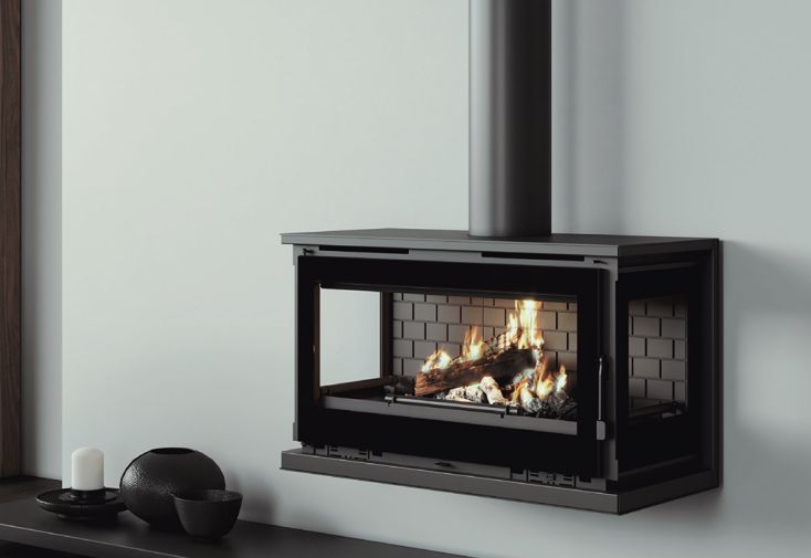 Poêle à bois double combustion en acier – 13,5 kW