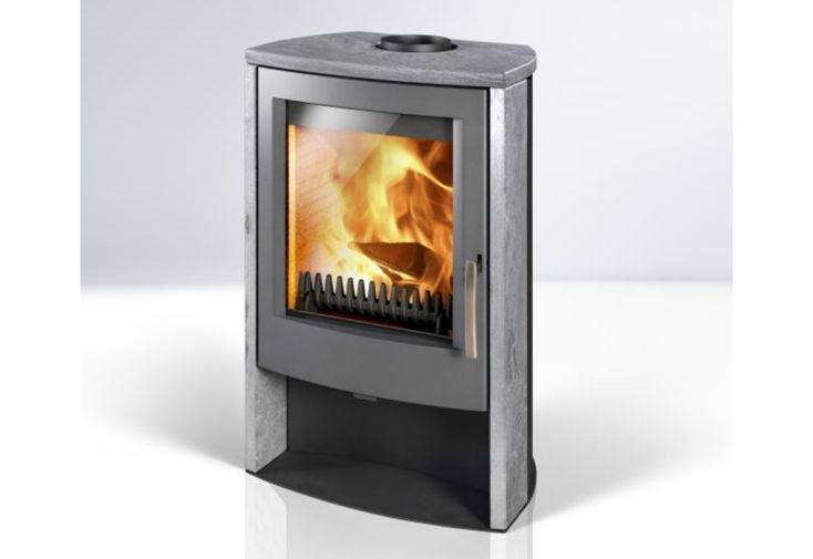 Poêle à bois en acier et pierre naturelle Alvesta II – 8 kW