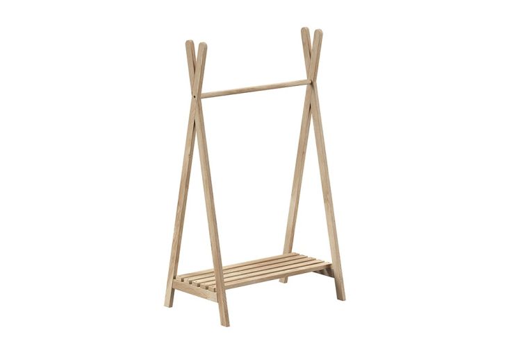 Portant à vêtements en bois de chêne Nature – 74 x 50 x 131 cm