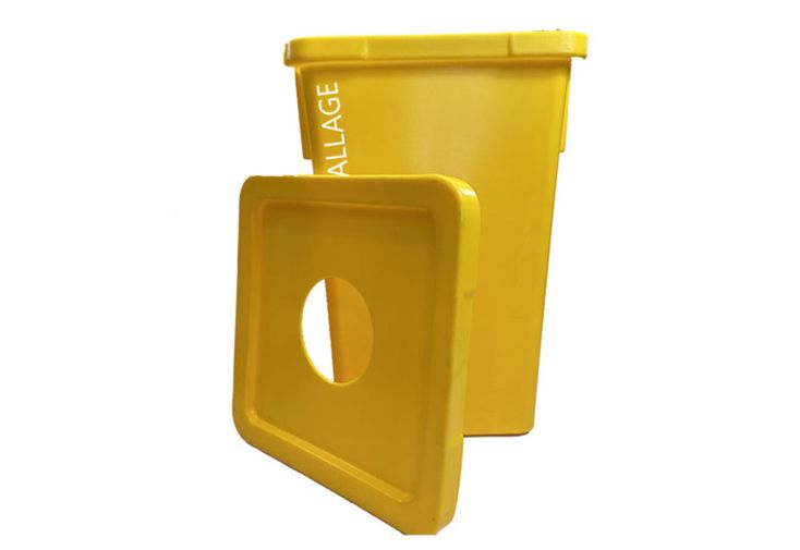 Poubelle de tri sélectif plastique 50l HxØ 760x410mm trappe