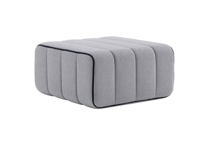 Pouf carré modulable en bois, mousse et tissu Curt - 68 x 68 x 34 cm