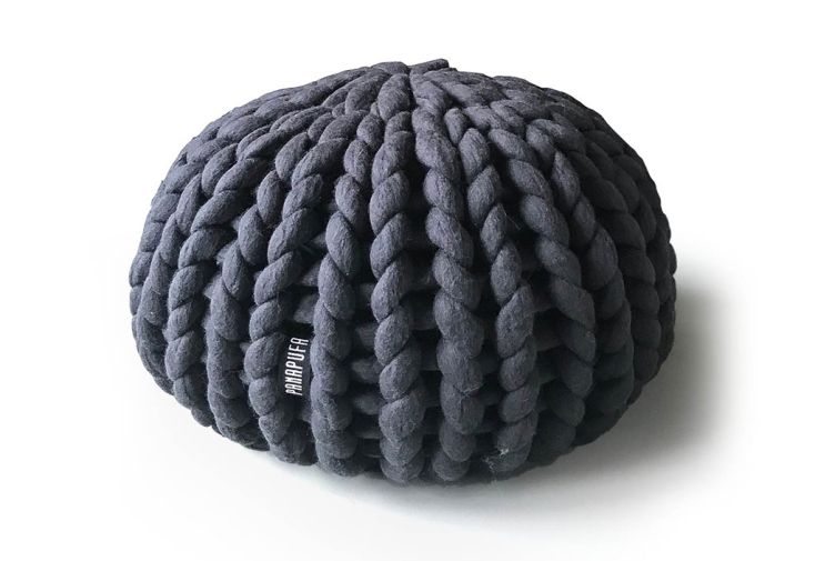 Pouf en laine Oslo 40 x 35 cm