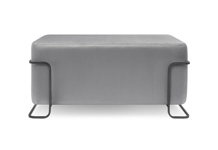 Pouf rectangulaire en velours gris Modulo – L 95 x l 45 x H 45 cm