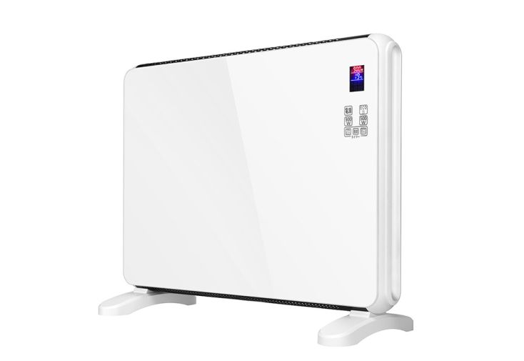 Gotland Radiateur électrique mobile - chauffage à convection : 1500W max -  panneau en verre - blanc