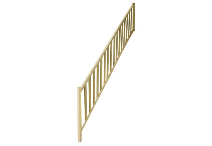 Rampe à Fuseaux en Sapin pour Escalier Droit Entaillé